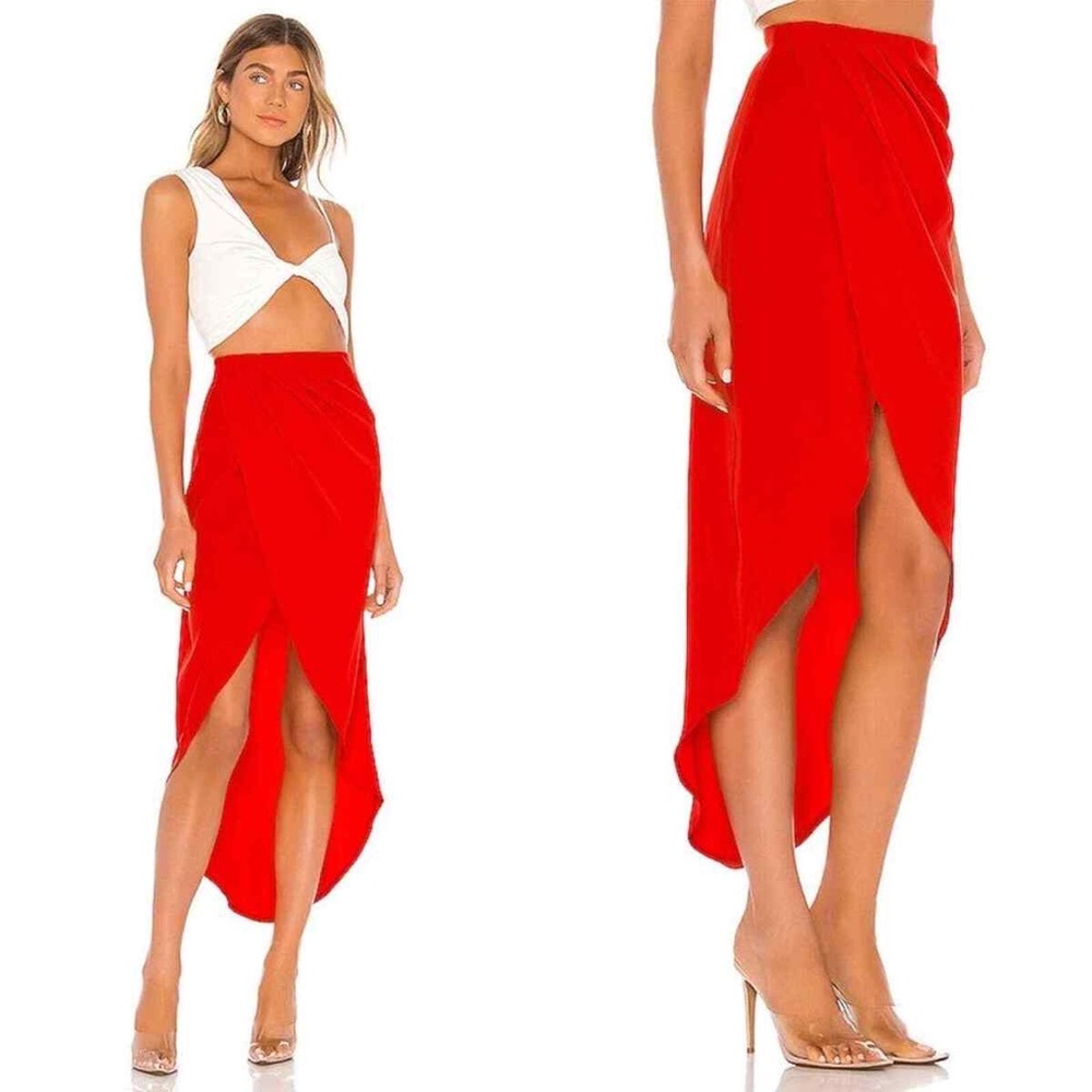 Superdown Red Maxi Skirt